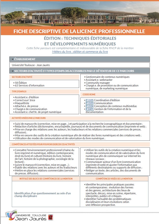 Image Fiche descriptive LP Édition Techniques éditoriales