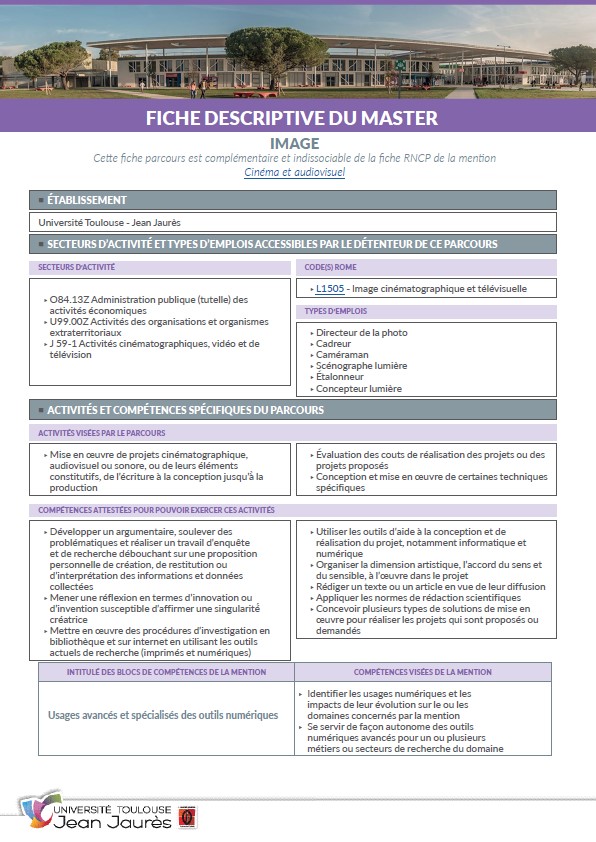 Image Fiche descriptive Master Image