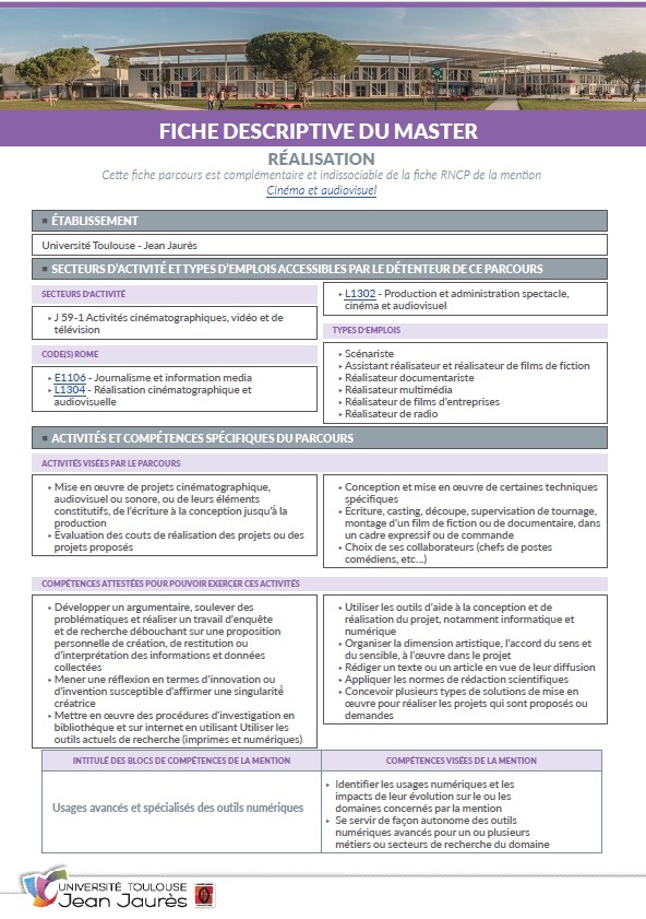 Image Fiche descriptive Master Réalisation