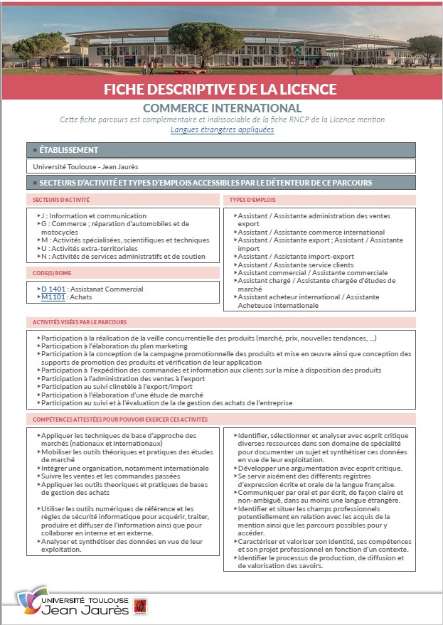 Vignette Fiche descriptive Licence Commerce International